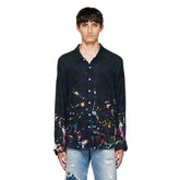 Paint splattered plaid flannel