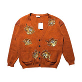 Oversized Runway crystal embellished wool cardigan