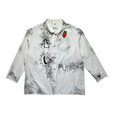 SS25 punk graphic oversized button down