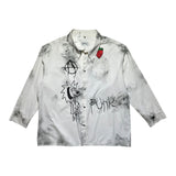 SS25 punk graphic oversized button down