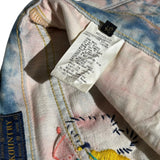 Papillon Tie dye patchwork flared denim