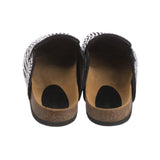 Crystal embellished leather mules