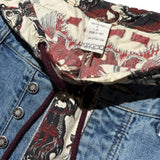 Double paneled dragon print pant