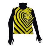 FW1991 glove sleeve heart top