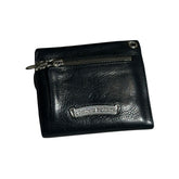 Tri fold triple leather dagger zip wallet