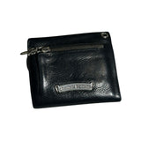Tri fold triple leather dagger zip wallet
