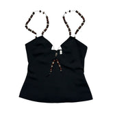 Solarte beaded crepe tank blouse