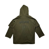 Oversized layered embroidered hoodie