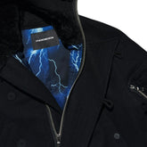 AW11 Wool fur hooded cropped parka