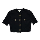 Tweed golden buttoned cropped jacket