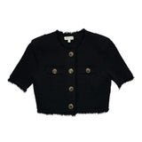 Tweed golden buttoned cropped jacket