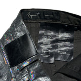 Limited Paint crackled metallic denim