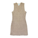 Hand knit leather midi dress