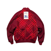 Reversible wool blend check bomber