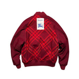Reversible wool blend check bomber