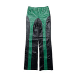 Genuine leather paneled pant