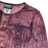 Trompe L’oeil stretch mesh graohic top