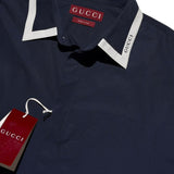 Contrast collar oversized bowling shirt