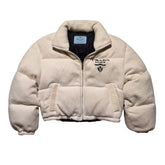 Cashmere wool puffer logo jacket