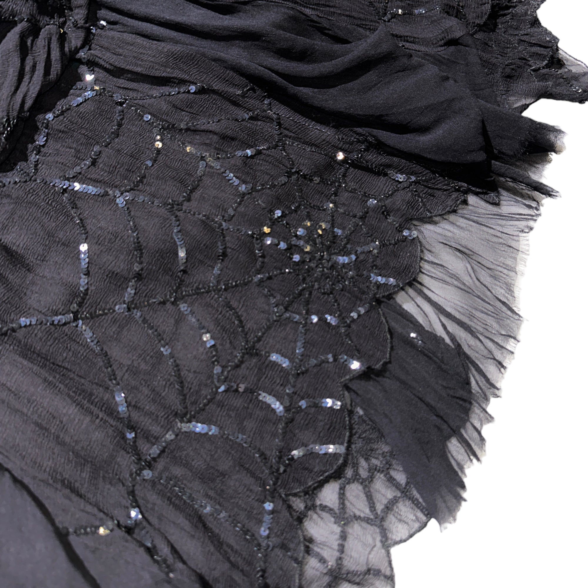 silk spider web sequin skirt