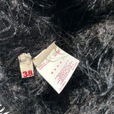 Fuzzy deep v neck sweater