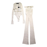 Ribbed two piece cut out stretch set