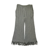 Woven knit adjustable wide leg pant