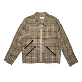 Linen plaid zippered jacket