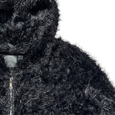 Nylon furry zip jacket