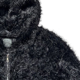 Nylon furry zip jacket
