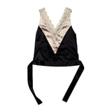 Satin lace paneled blouse