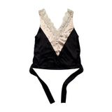 Satin lace paneled blouse