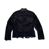 Sueded leather panel nylon bomber