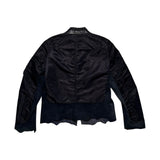 Sueded leather panel nylon bomber