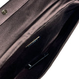 Satin logo clutch