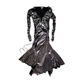 D-rilt Metallic asymmetric dress