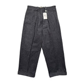 Pleated side zip wide leg trouser