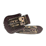 Snakeskin leather studded belt.