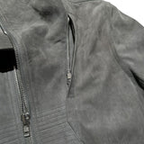 Leather multizip sueded jacket