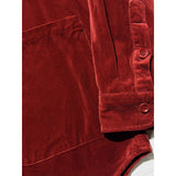 Velvet cotton zip up overshirt