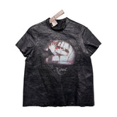 Liza Keane wrinkled effect leather shirt