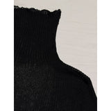 Sheer Mesh stretch ribbed turtleneck