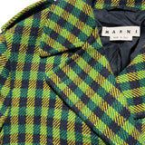 Wool plaid double breasted coat