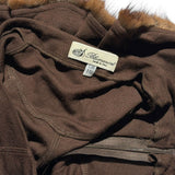 Fur trim ruffled skirt