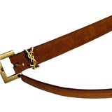 Cassandre Suede leather logo belt