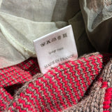 Layered mesh knit argyle sweater