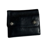 Tri fold triple leather dagger zip wallet