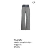 Hybrid paneled denim/wool trouser