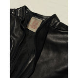 Leather one clasp cape jacket