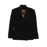 1990s silk scarf neck blazer